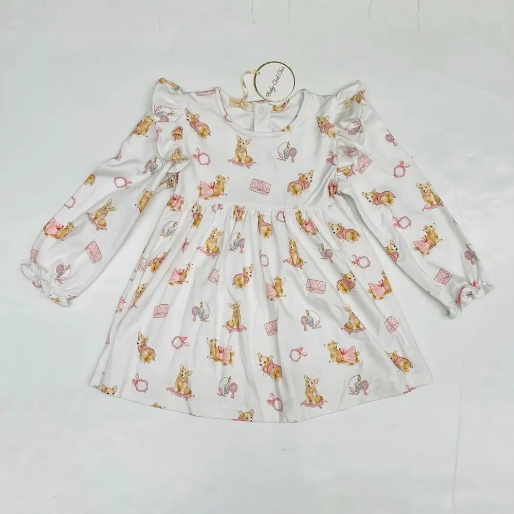 NWT Baby Club Chic Size 3 Corgi Blouse & Legging Set